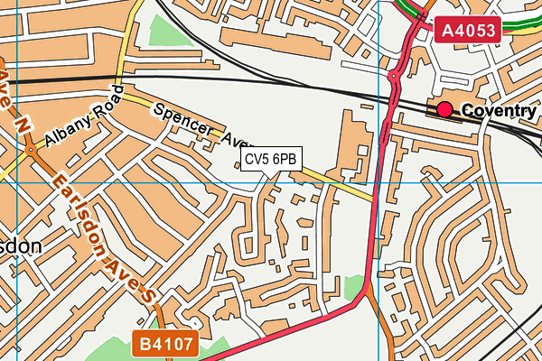CV5 6PB map - OS VectorMap District (Ordnance Survey)
