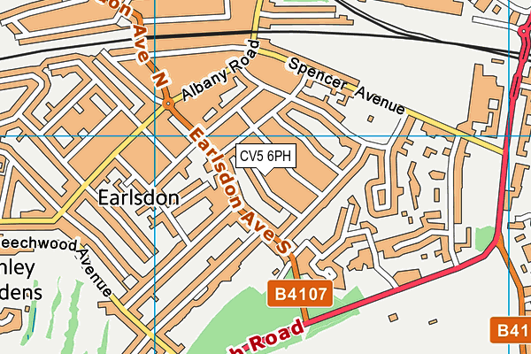 CV5 6PH map - OS VectorMap District (Ordnance Survey)