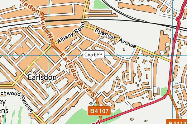 CV5 6PP map - OS VectorMap District (Ordnance Survey)