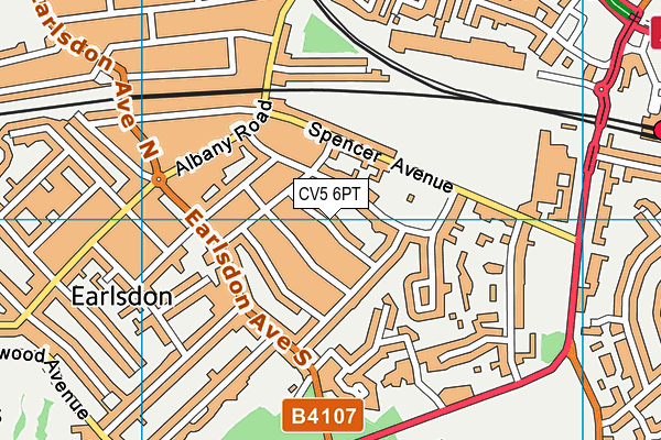 CV5 6PT map - OS VectorMap District (Ordnance Survey)
