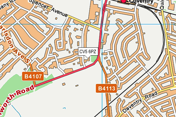 CV5 6PZ map - OS VectorMap District (Ordnance Survey)