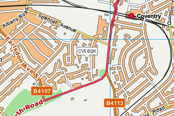 CV5 6QH map - OS VectorMap District (Ordnance Survey)