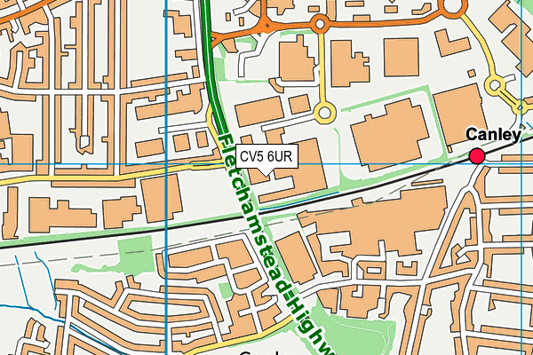 CV5 6UR map - OS VectorMap District (Ordnance Survey)