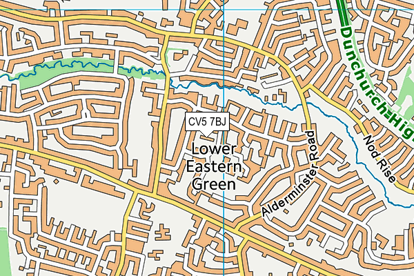 CV5 7BJ map - OS VectorMap District (Ordnance Survey)