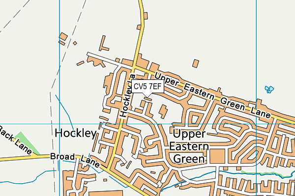 CV5 7EF map - OS VectorMap District (Ordnance Survey)
