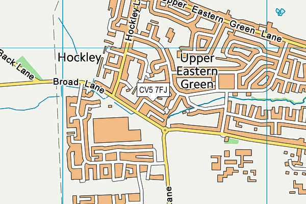 CV5 7FJ map - OS VectorMap District (Ordnance Survey)