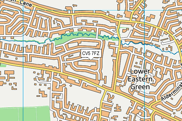 CV5 7FZ map - OS VectorMap District (Ordnance Survey)