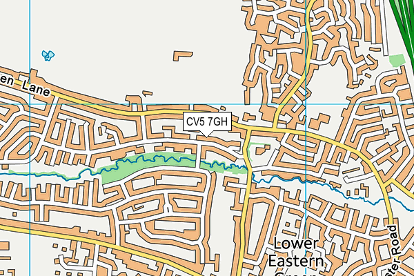 CV5 7GH map - OS VectorMap District (Ordnance Survey)