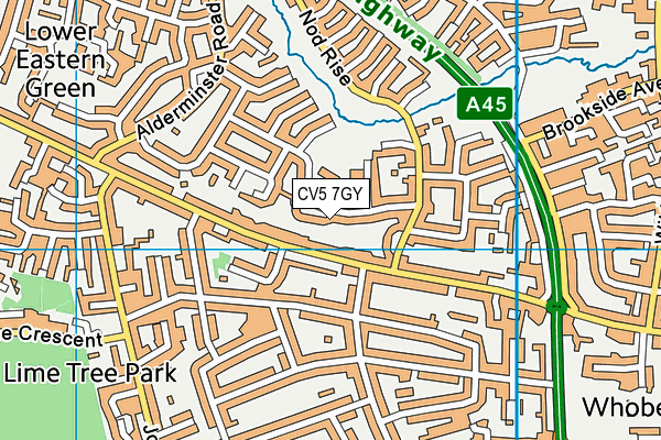 CV5 7GY map - OS VectorMap District (Ordnance Survey)