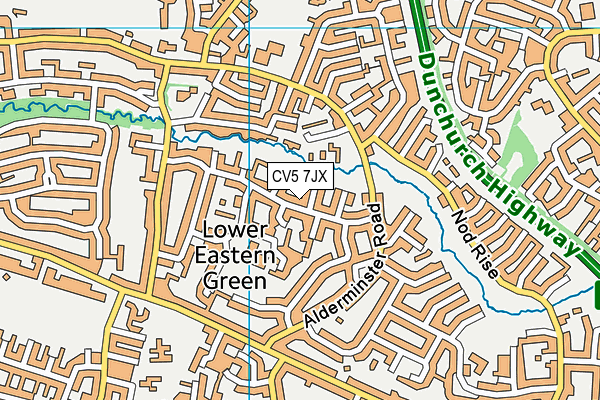 CV5 7JX map - OS VectorMap District (Ordnance Survey)