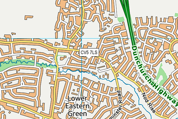 CV5 7LS map - OS VectorMap District (Ordnance Survey)