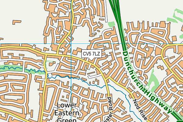 CV5 7LZ map - OS VectorMap District (Ordnance Survey)