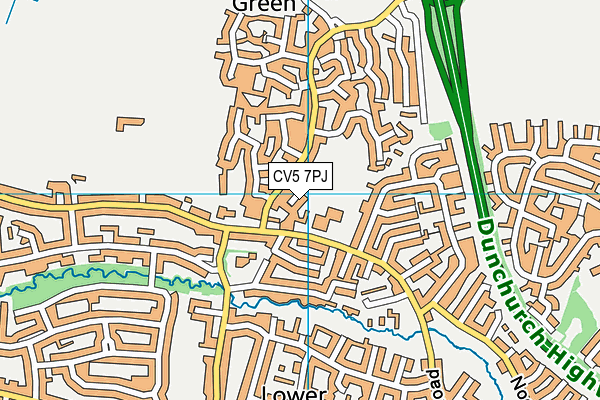 CV5 7PJ map - OS VectorMap District (Ordnance Survey)
