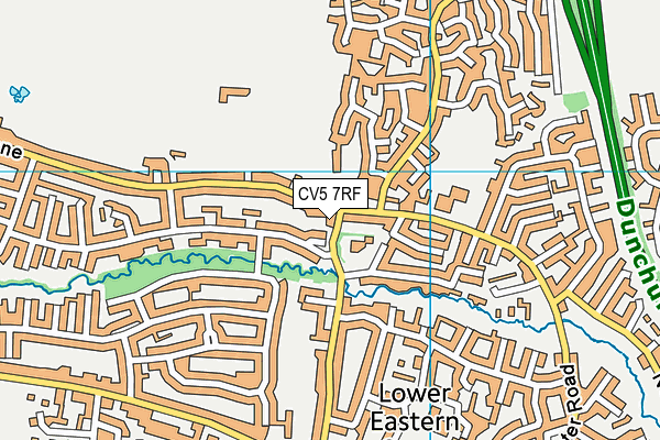 CV5 7RF map - OS VectorMap District (Ordnance Survey)