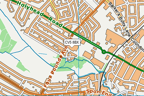 CV5 8BX map - OS VectorMap District (Ordnance Survey)