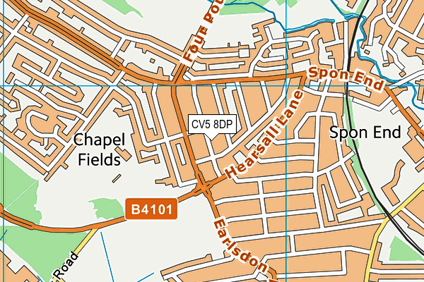 CV5 8DP map - OS VectorMap District (Ordnance Survey)