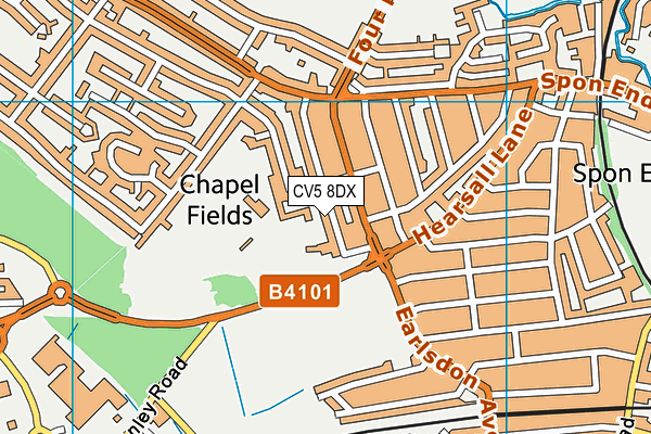 CV5 8DX map - OS VectorMap District (Ordnance Survey)