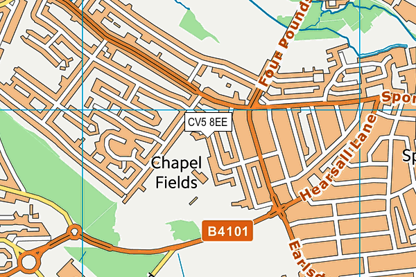 CV5 8EE map - OS VectorMap District (Ordnance Survey)