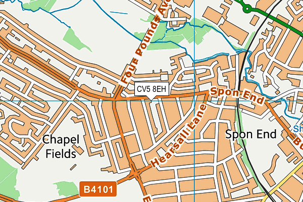 CV5 8EH map - OS VectorMap District (Ordnance Survey)