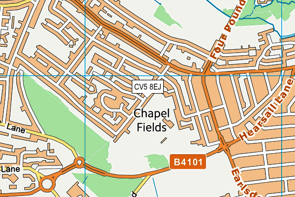 CV5 8EJ map - OS VectorMap District (Ordnance Survey)