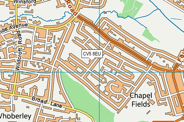 CV5 8EU map - OS VectorMap District (Ordnance Survey)
