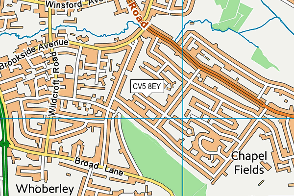 CV5 8EY map - OS VectorMap District (Ordnance Survey)