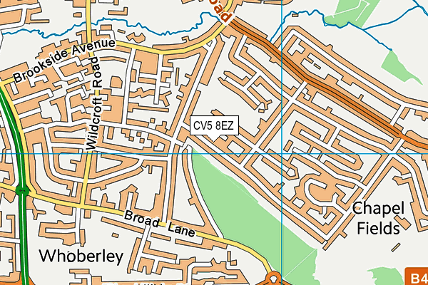 CV5 8EZ map - OS VectorMap District (Ordnance Survey)