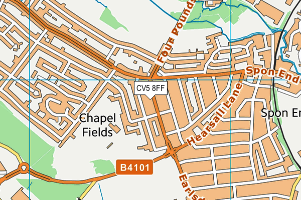 CV5 8FF map - OS VectorMap District (Ordnance Survey)