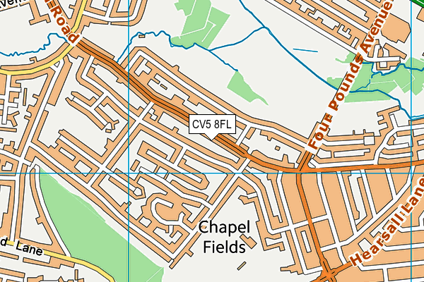 CV5 8FL map - OS VectorMap District (Ordnance Survey)