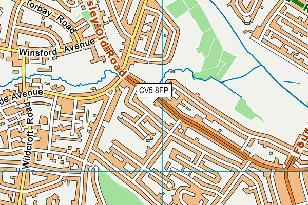 CV5 8FP map - OS VectorMap District (Ordnance Survey)