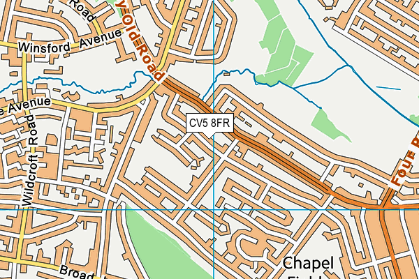 CV5 8FR map - OS VectorMap District (Ordnance Survey)