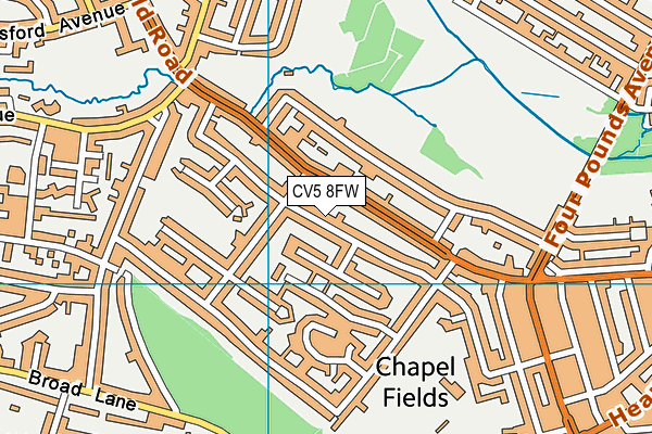 CV5 8FW map - OS VectorMap District (Ordnance Survey)