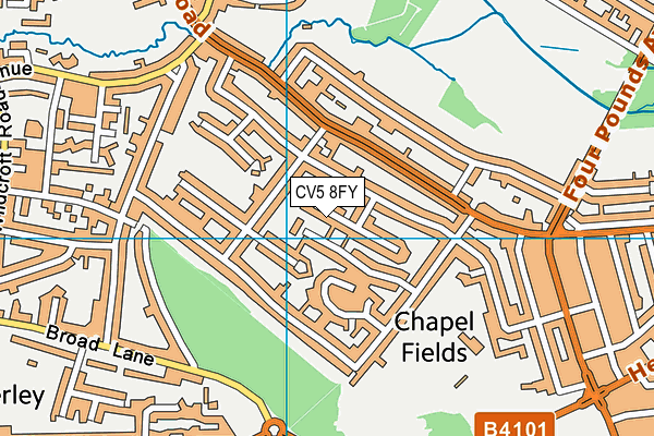 CV5 8FY map - OS VectorMap District (Ordnance Survey)