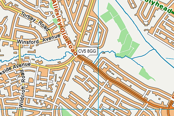 CV5 8GG map - OS VectorMap District (Ordnance Survey)