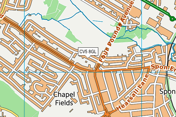 CV5 8GL map - OS VectorMap District (Ordnance Survey)