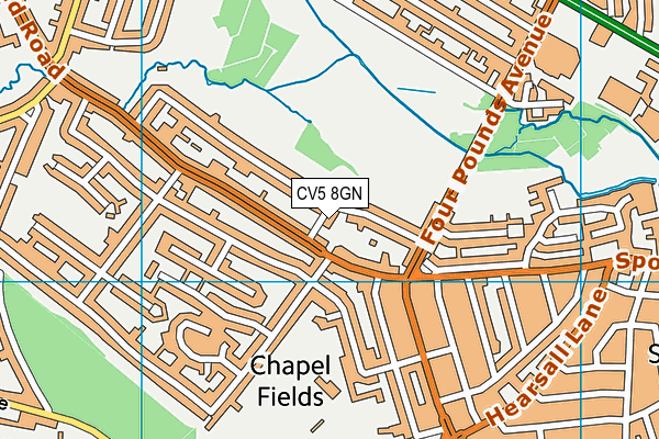 CV5 8GN map - OS VectorMap District (Ordnance Survey)