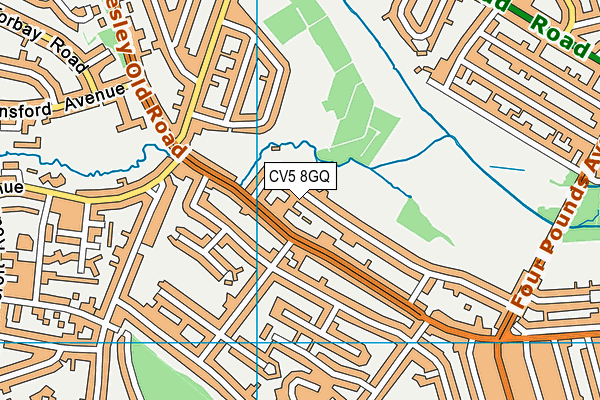 CV5 8GQ map - OS VectorMap District (Ordnance Survey)