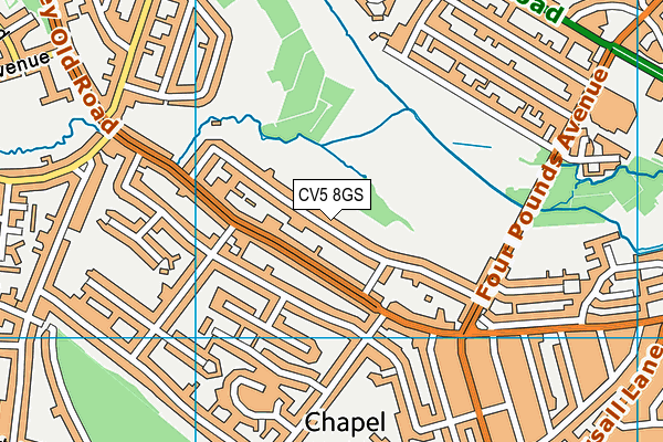 CV5 8GS map - OS VectorMap District (Ordnance Survey)