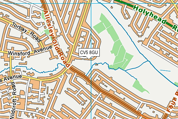 CV5 8GU map - OS VectorMap District (Ordnance Survey)