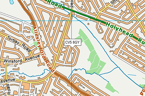 CV5 8GY map - OS VectorMap District (Ordnance Survey)