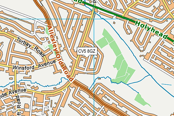 CV5 8GZ map - OS VectorMap District (Ordnance Survey)