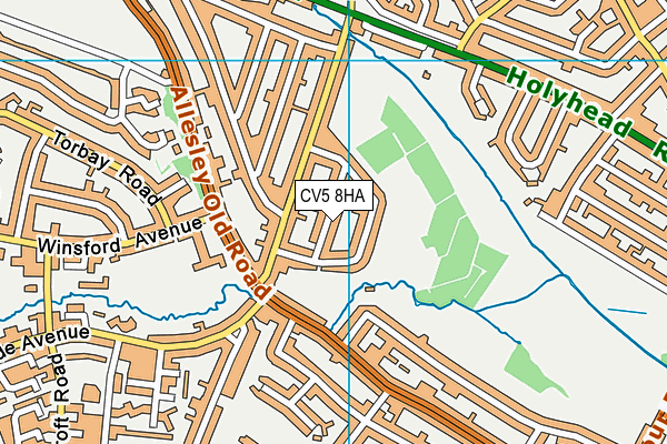 CV5 8HA map - OS VectorMap District (Ordnance Survey)