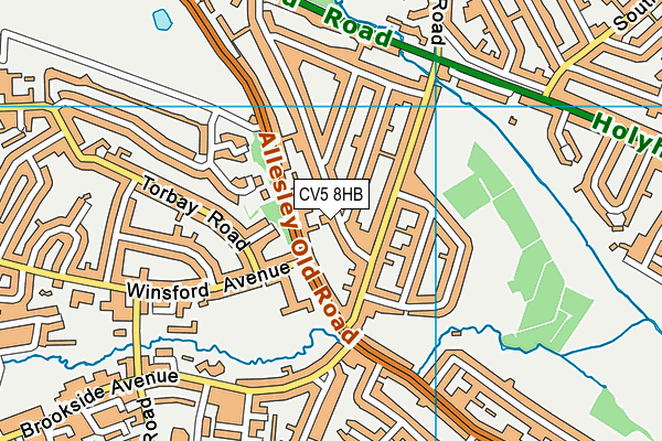 CV5 8HB map - OS VectorMap District (Ordnance Survey)