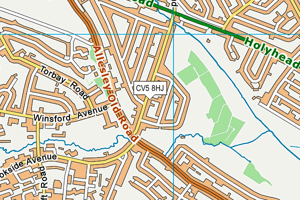 CV5 8HJ map - OS VectorMap District (Ordnance Survey)