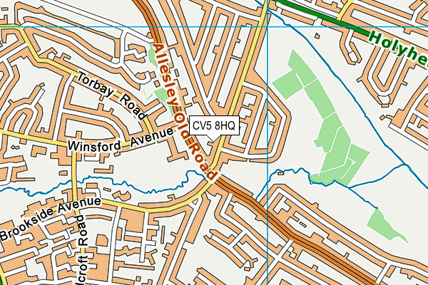 CV5 8HQ map - OS VectorMap District (Ordnance Survey)
