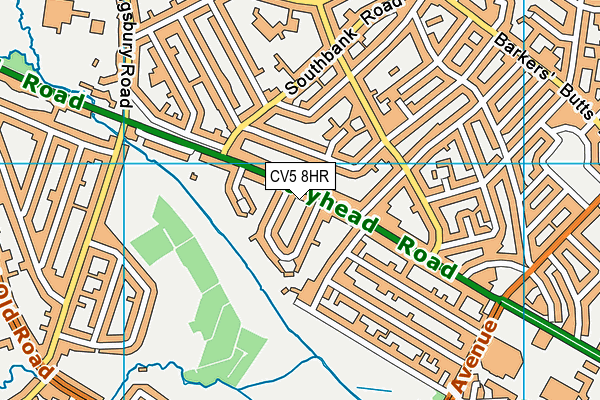 CV5 8HR map - OS VectorMap District (Ordnance Survey)