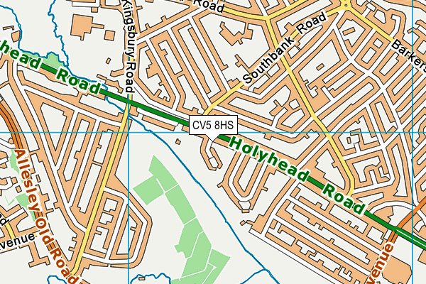 CV5 8HS map - OS VectorMap District (Ordnance Survey)