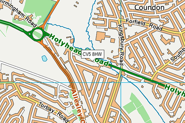 CV5 8HW map - OS VectorMap District (Ordnance Survey)