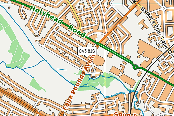 CV5 8JS map - OS VectorMap District (Ordnance Survey)