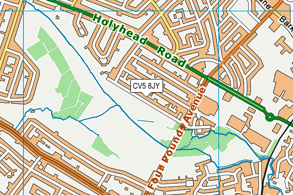CV5 8JY map - OS VectorMap District (Ordnance Survey)